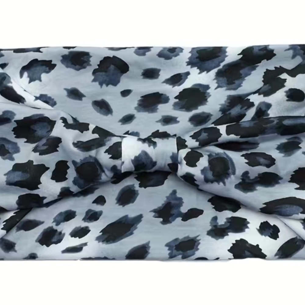 Leopard Print Gray & Black Headband